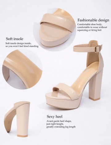 Sandale cu platformă Shein, bej