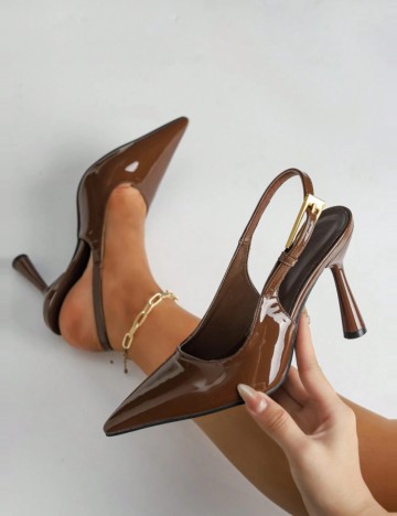 Pantofi cu toc Shein, maro
