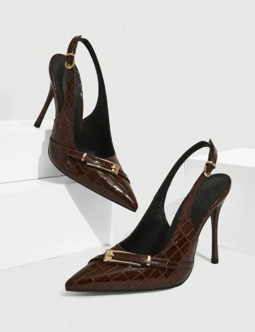 Pantofi cu toc Shein, maro