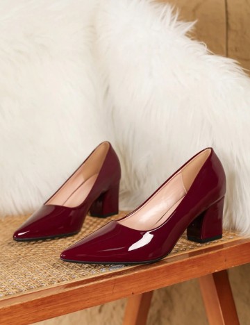 Pantofi cu toc Shein, vișiniu