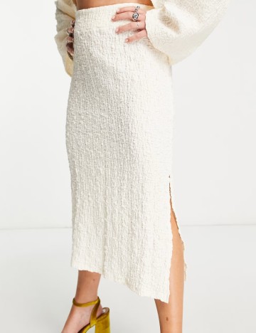 Fustă maxi 4th & Reckless, crem