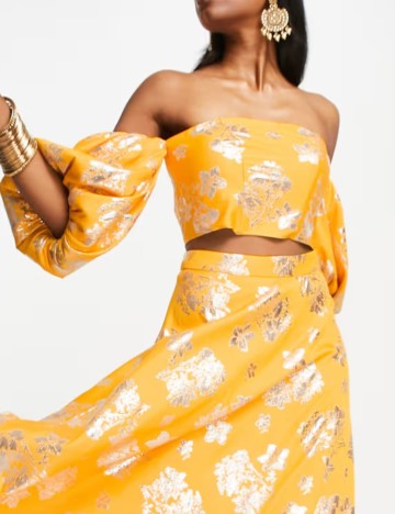 Cămașă cu m&acirc;necă scurtă ASOS, portocaliu