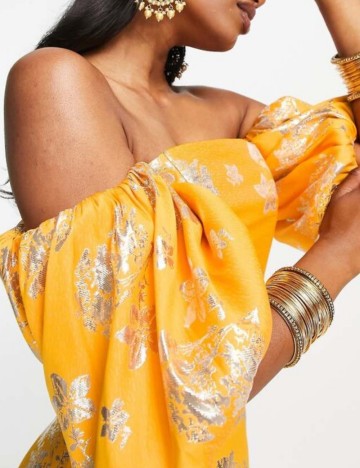 Cămașă cu m&acirc;necă scurtă ASOS, portocaliu