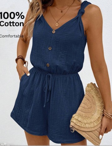 Salopetă scurtă Shein Curve+, albastru