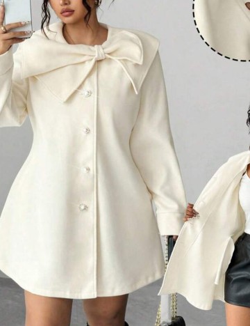 Palton Shein Curve+, crem