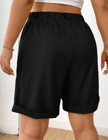 Pantaloni scurți Shein Curve+, negru