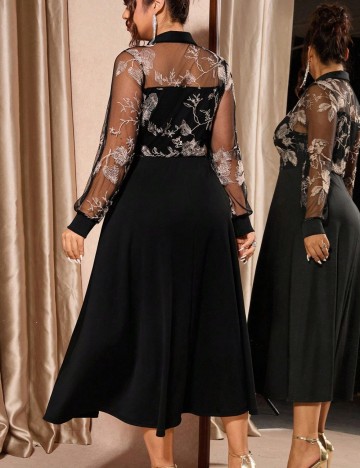 Rochie maxi Shein Curve+, negru