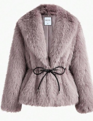 Haină De Blană Shein MOTF, roz