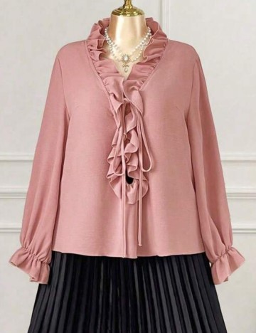 Cămașă Shein Curve+, roz