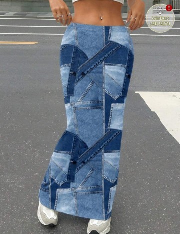 Fustă maxi Shein, mix culori