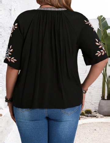 Cămașă cu m&acirc;necă scurtă Shein Emery Rose, mix culori