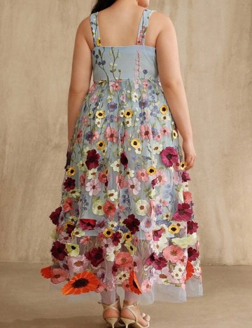 Rochie maxi Shein Curve+, mix culori