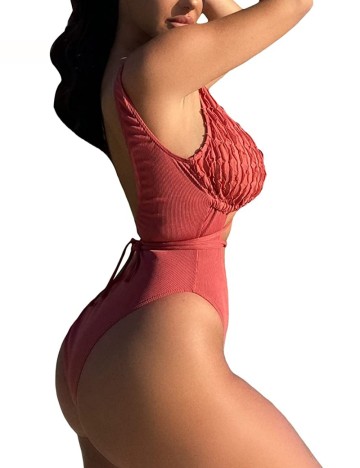 Costum de baie întreg Shein, roz închis