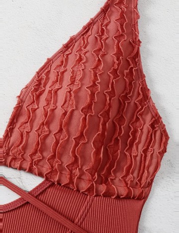 Costum de baie întreg Shein, roz închis
