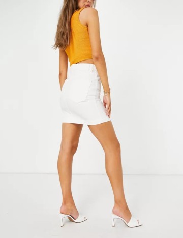 Fustă de blugi Collusion, alb