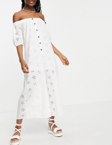 Salopetă lungă ASOS, alb