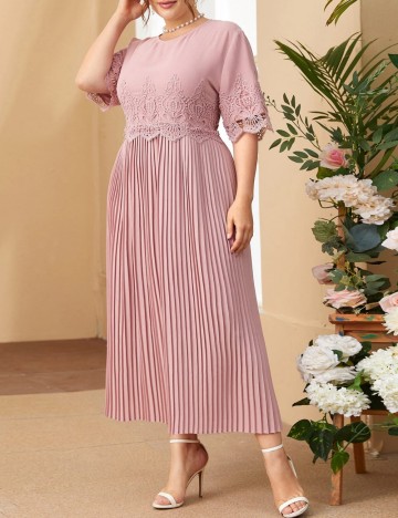 Rochie midi Shein Curve+, roz