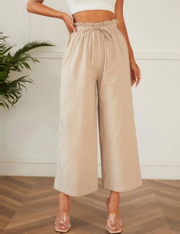 Pantaloni evazați Shein, crem