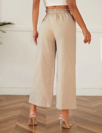 Pantaloni evazați Shein, crem